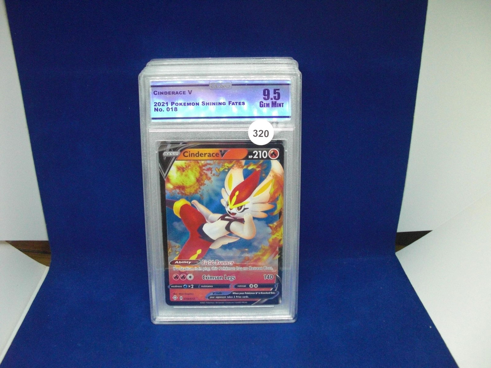 cc&g graded pokemon mint 9.5 cinderace v (1 of 1)