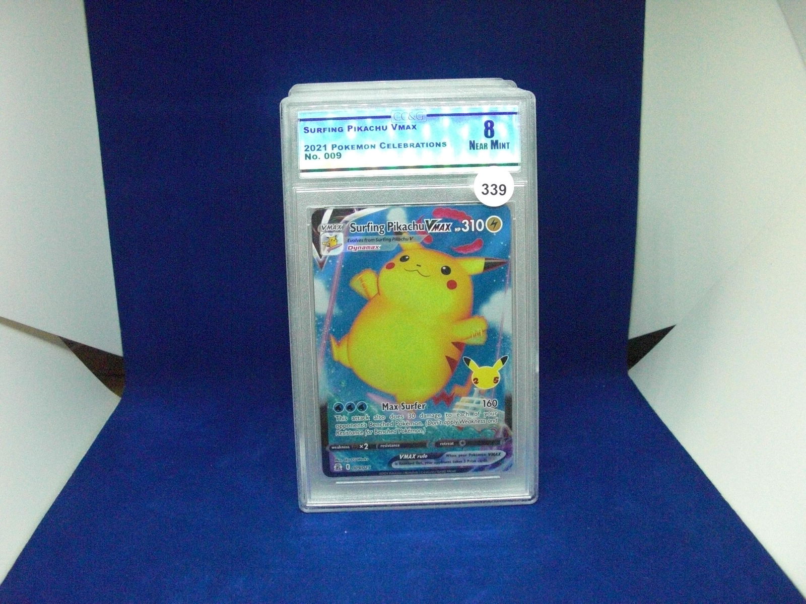 cc&g graded pokemon mint 8 surfing pikachu vmax (1 of 1)