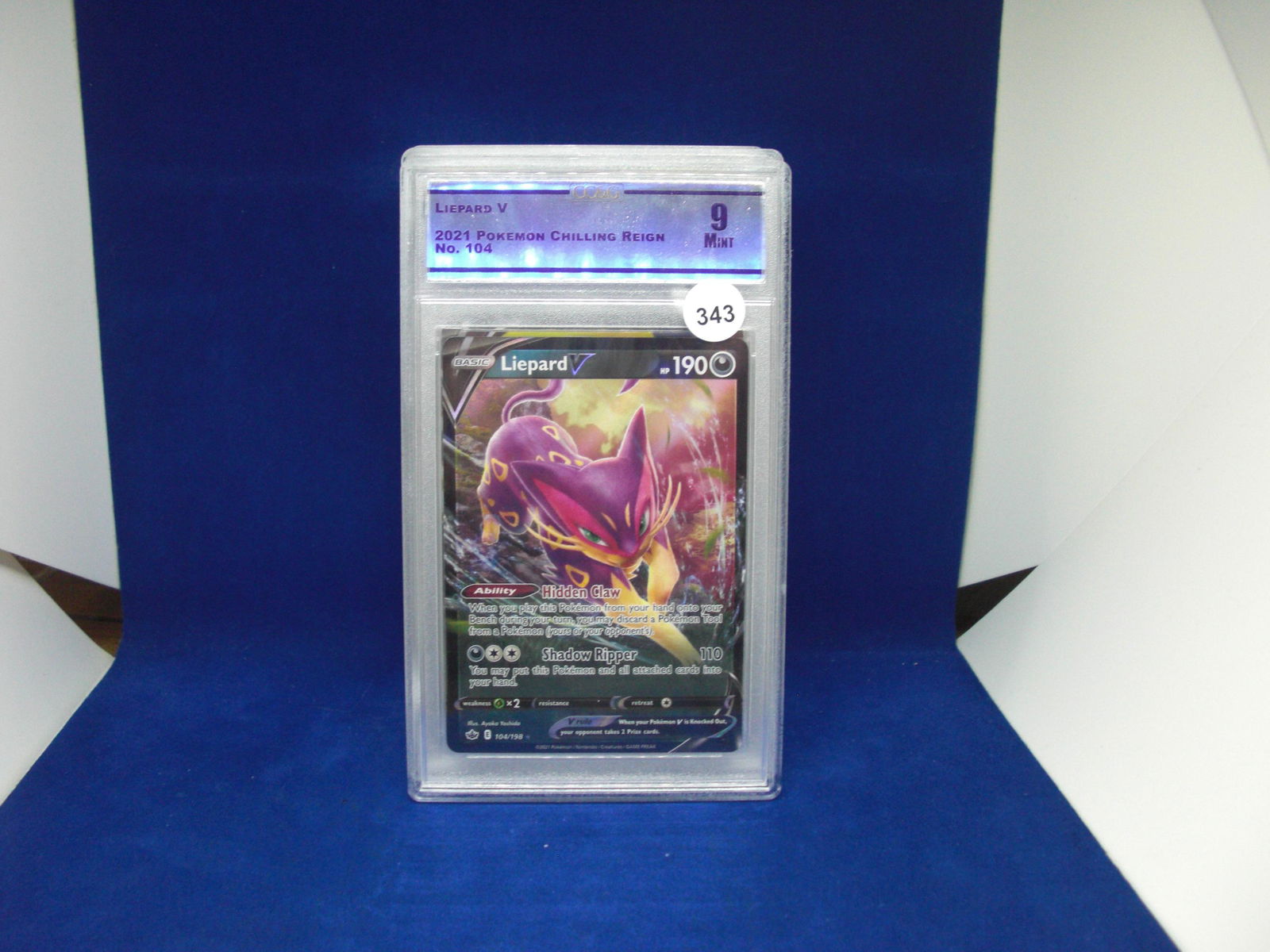 cc&g graded pokemon mint 9 liepard v (1 of 1)