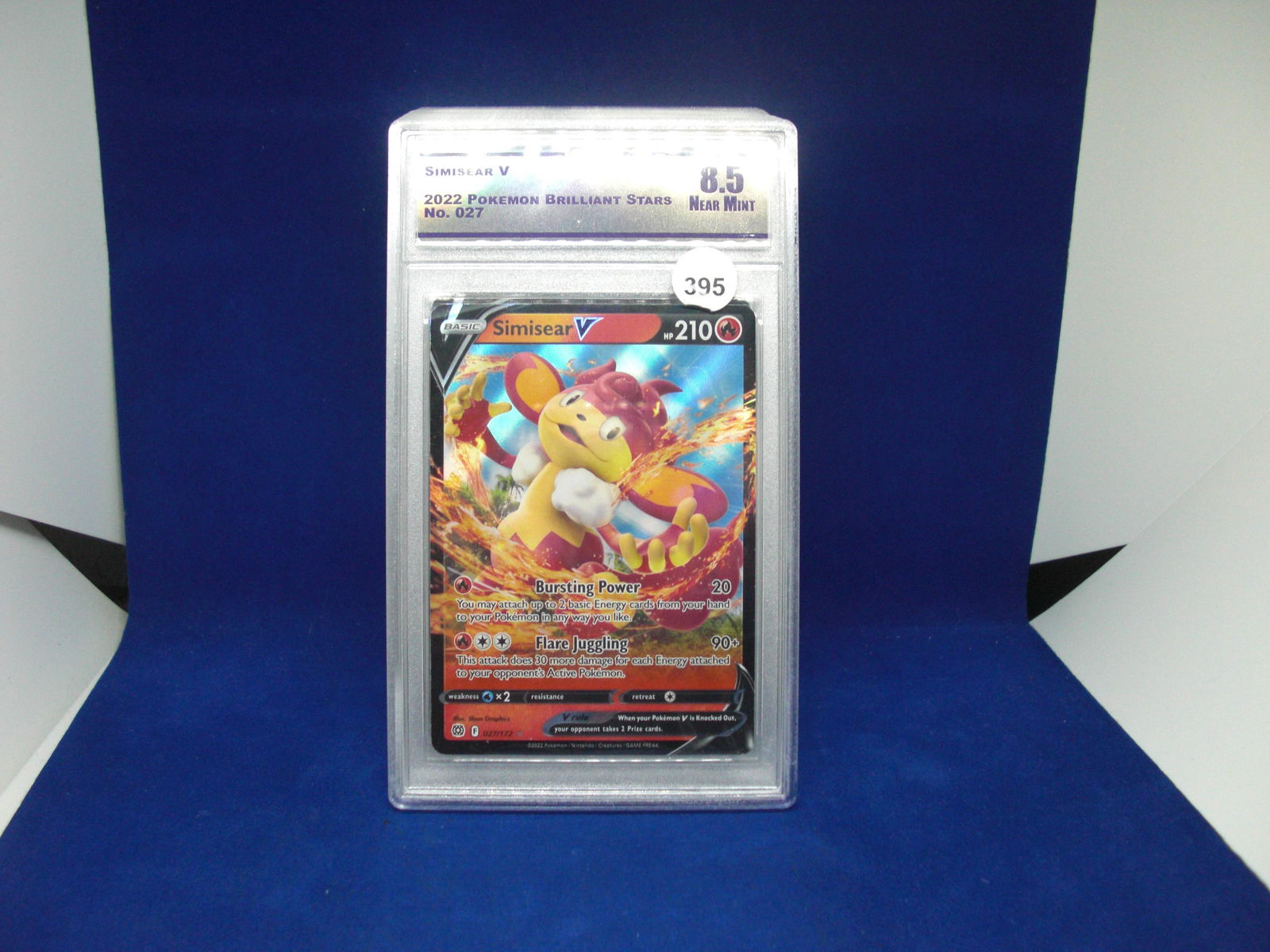 cc&g graded pokemon mint 8.5 simisear v (1 of 1)