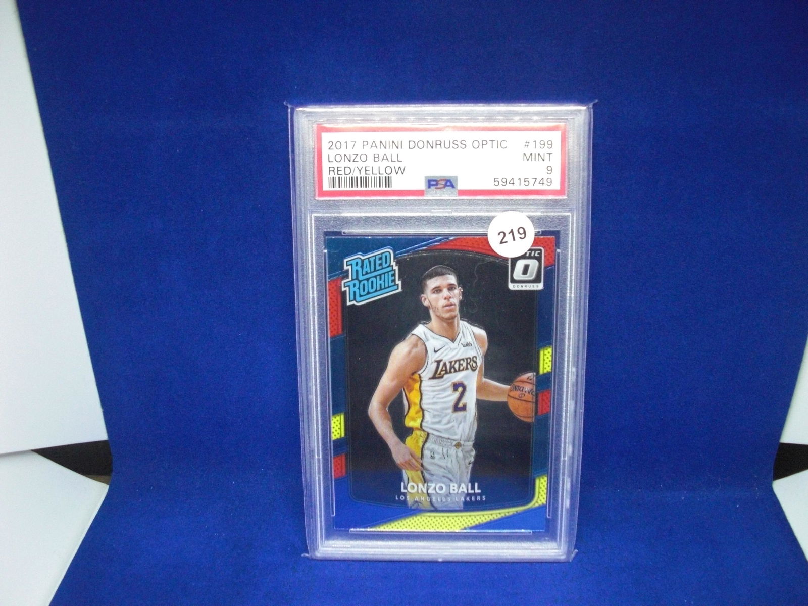 psa graded 2017 lonzo ball red/yellow mint 9 (1 of 1)