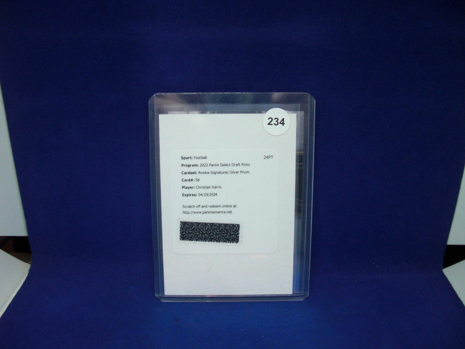 2022 rookie silver prizm christian harris panani select (1 of 1)