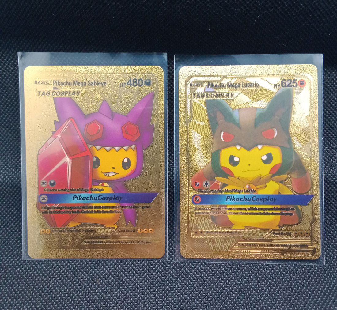 Pokemon gold foil Cards Pikachu Cosplay Lot of 2 (1 of 2)
