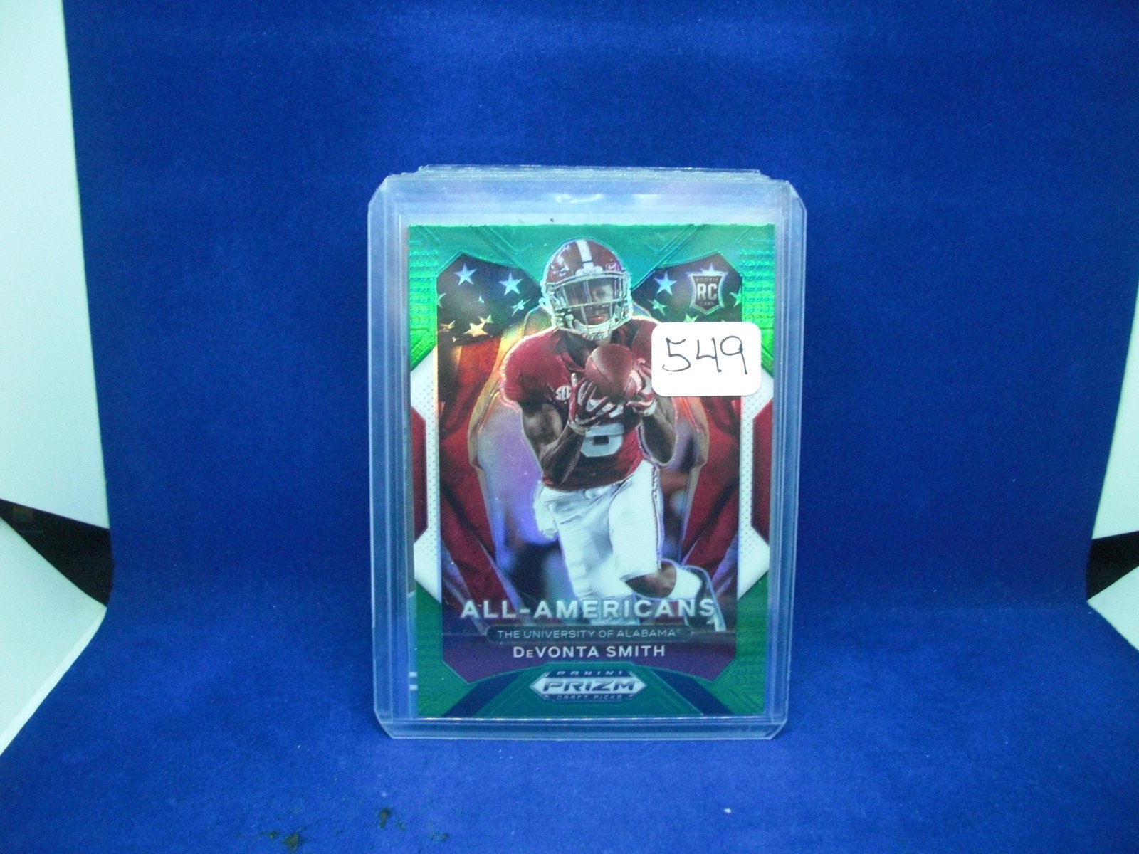 DeVonta Smith RC Green Prizm (1 of 1)