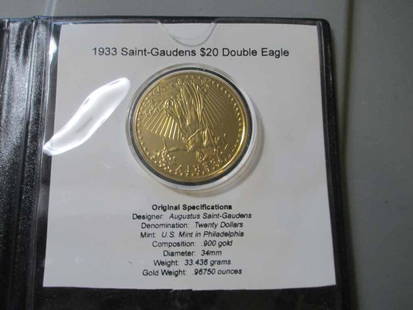 $20 DOUBLE EAGLE COIN: REPRODUCTION / COPY