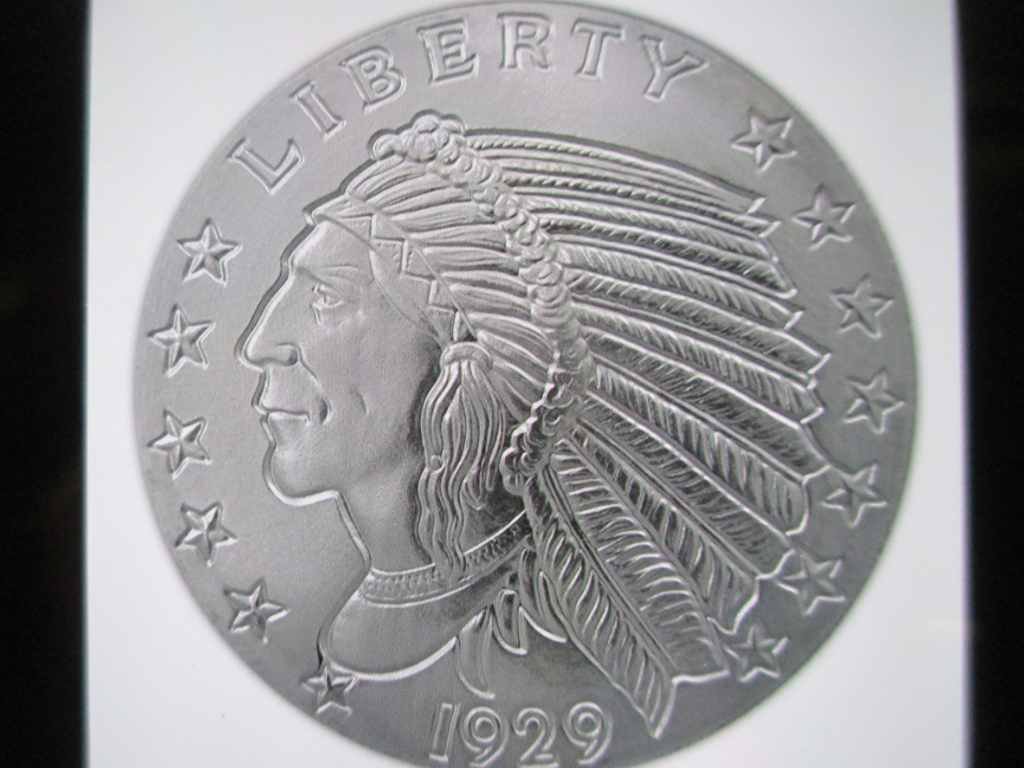 Incuse Indian 2 oz silver round (1 of 1)