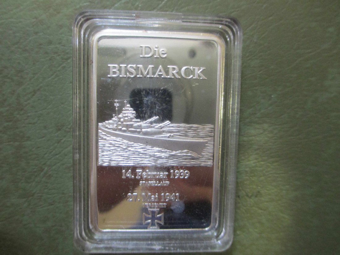 GERMAN BISMARK SILVER CLAD ART BAR (1 of 1)