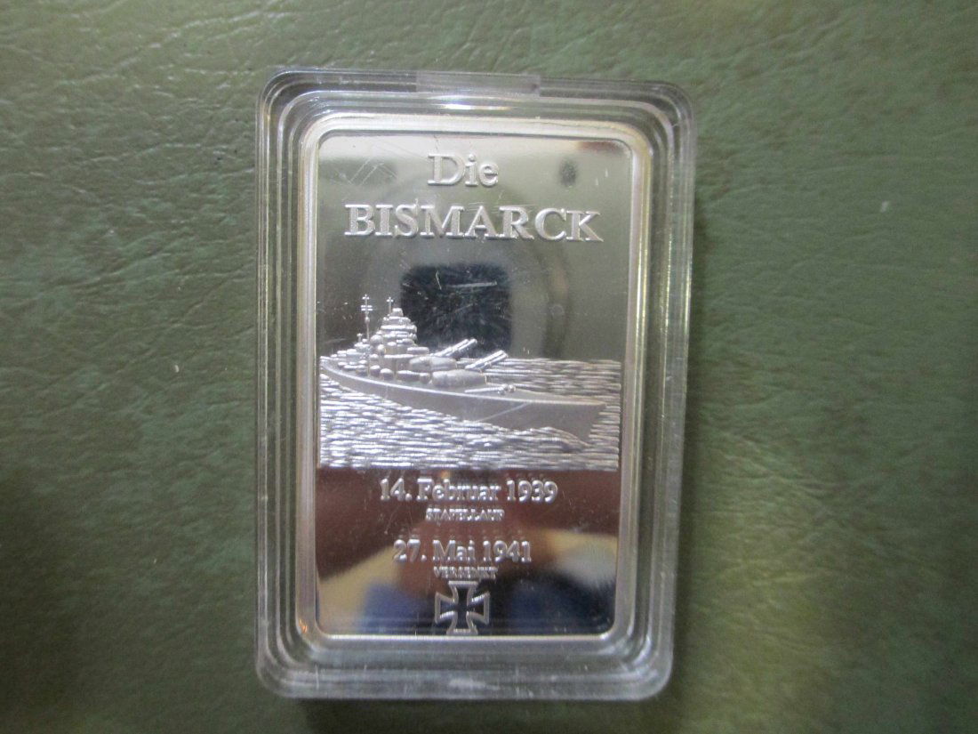 GERMAN BISMARK SILVER CLAD ART BAR (1 of 1)