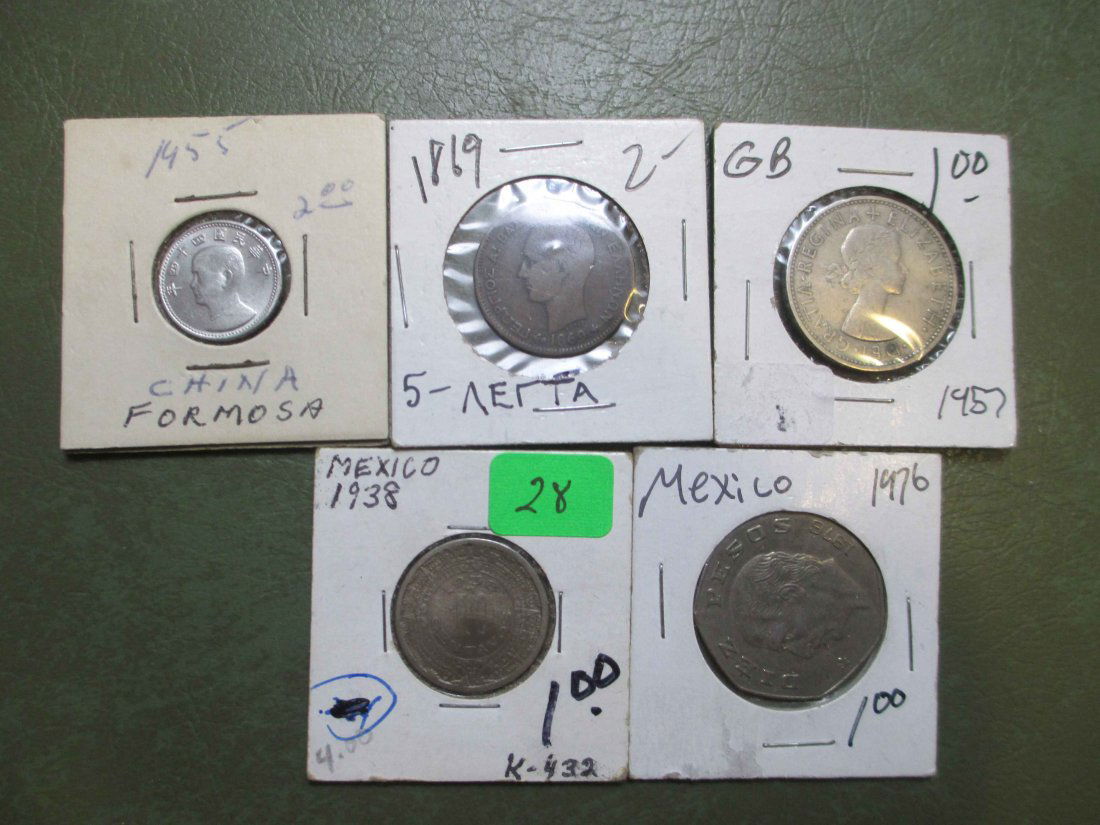 LOT OF 5 WORLD COINS (1 of 1)