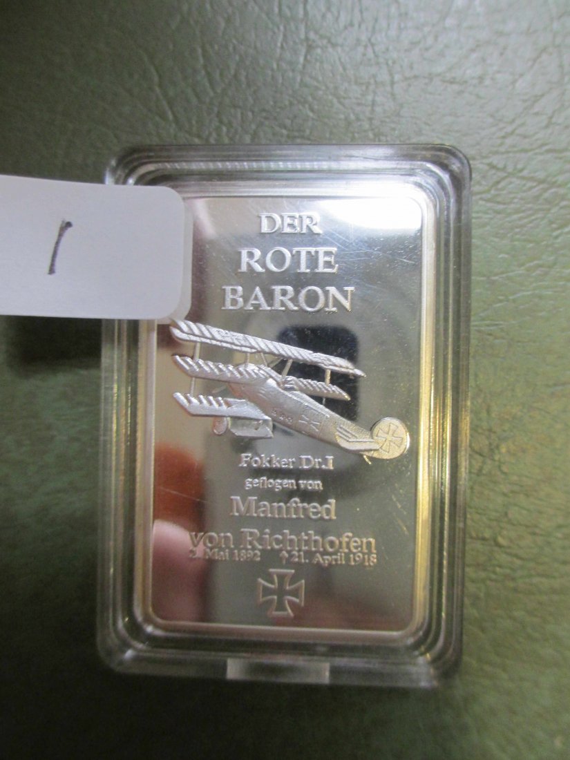 RED BARON GERMAN SILVER "CLAD" ART BAR (1 of 1)