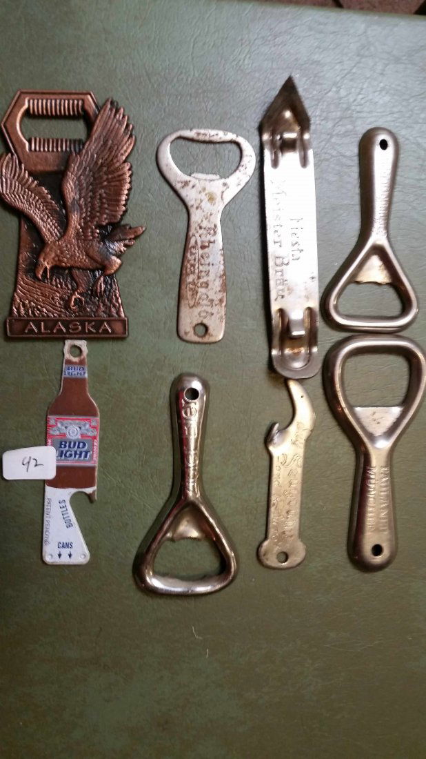 LOT OF 8 VINTAGE BOTTLE OPENERS (1 of 1)