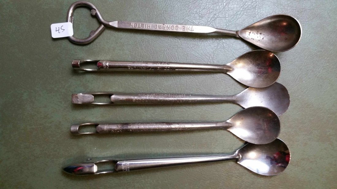 LOT OF 4 VINTAGE SPOON / OPENER AD SAMPLES (1 of 1)