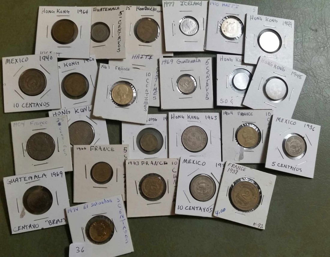 LOT OF 25 ASSORTED WORLD COINS (1 of 1)
