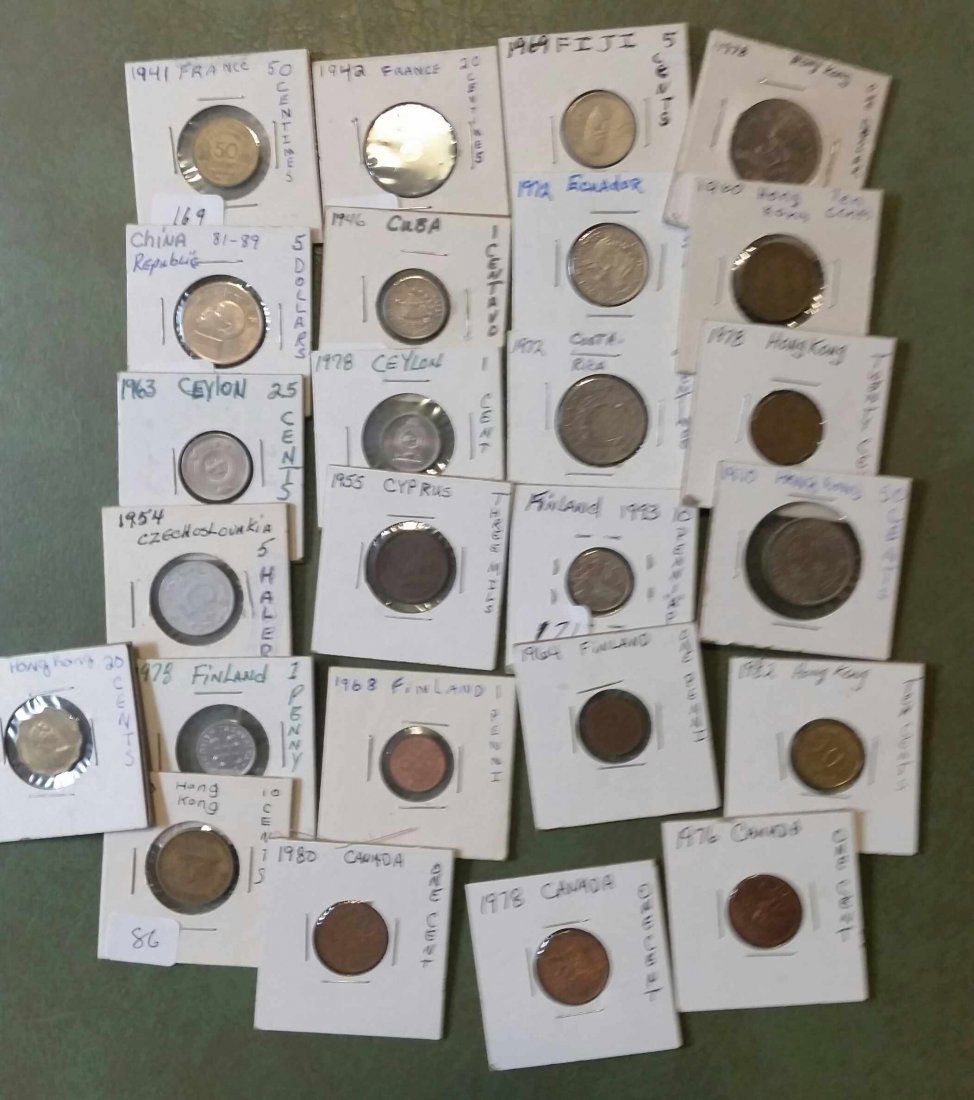 LOT OF 25 ASSORTED WORLD COINS (1 of 1)