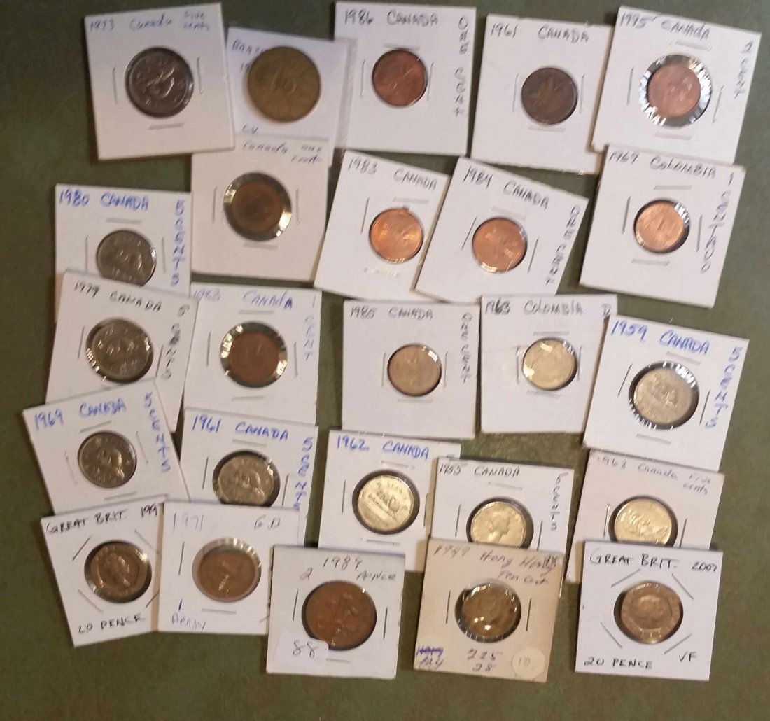 LOT OF 25 ASSORTED WORLD COINS (1 of 1)