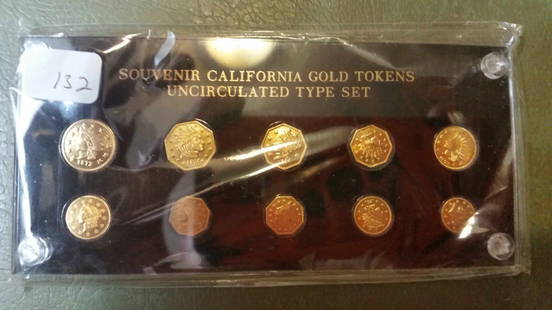 SOVENIR CALIFORNIA GOLD TOKEN: UNCIRCULATED TYPE SET