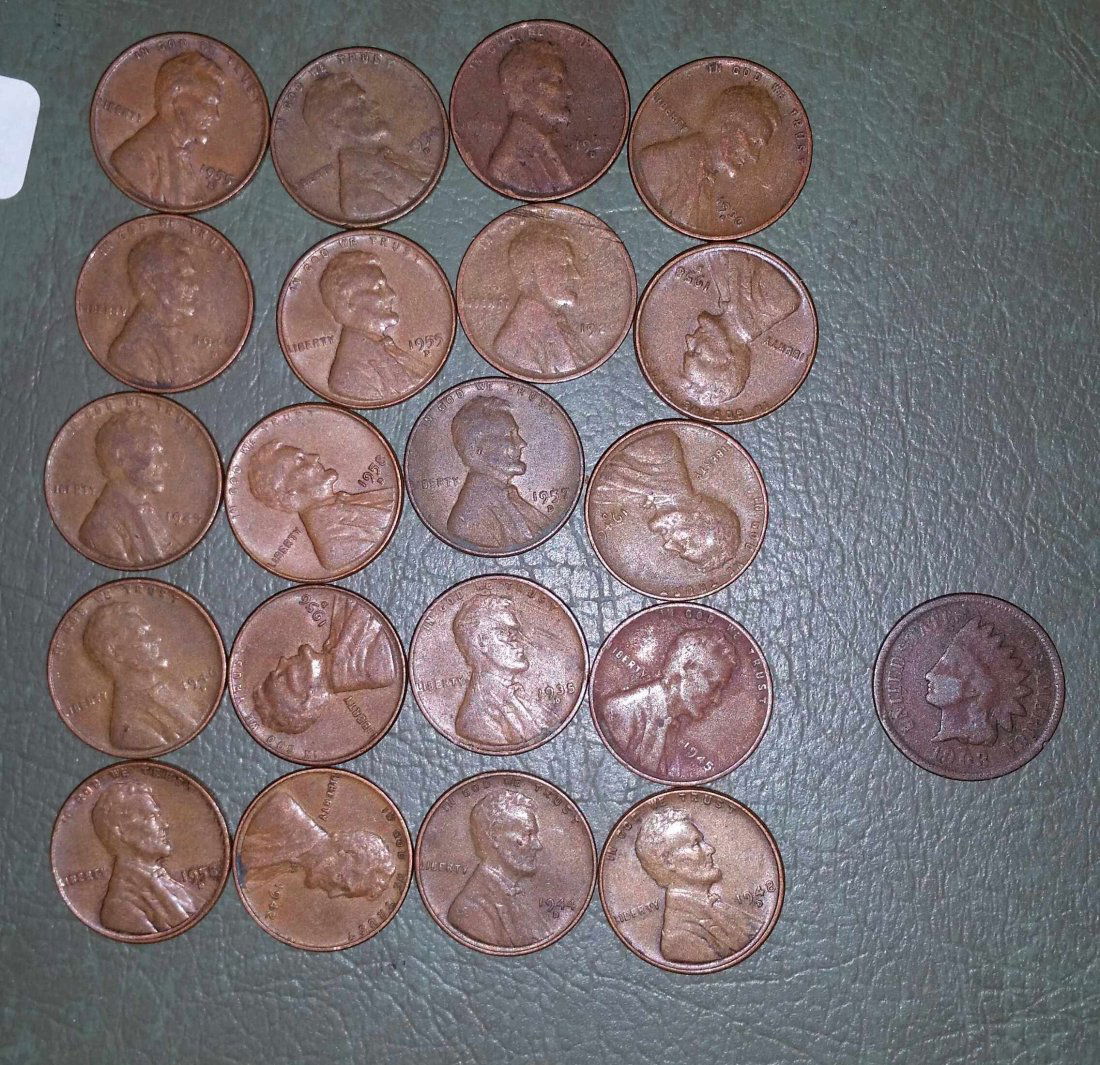 20 WHEAT CENTS AND 1 1903 INDIAN HEAD CENT (1 of 1)