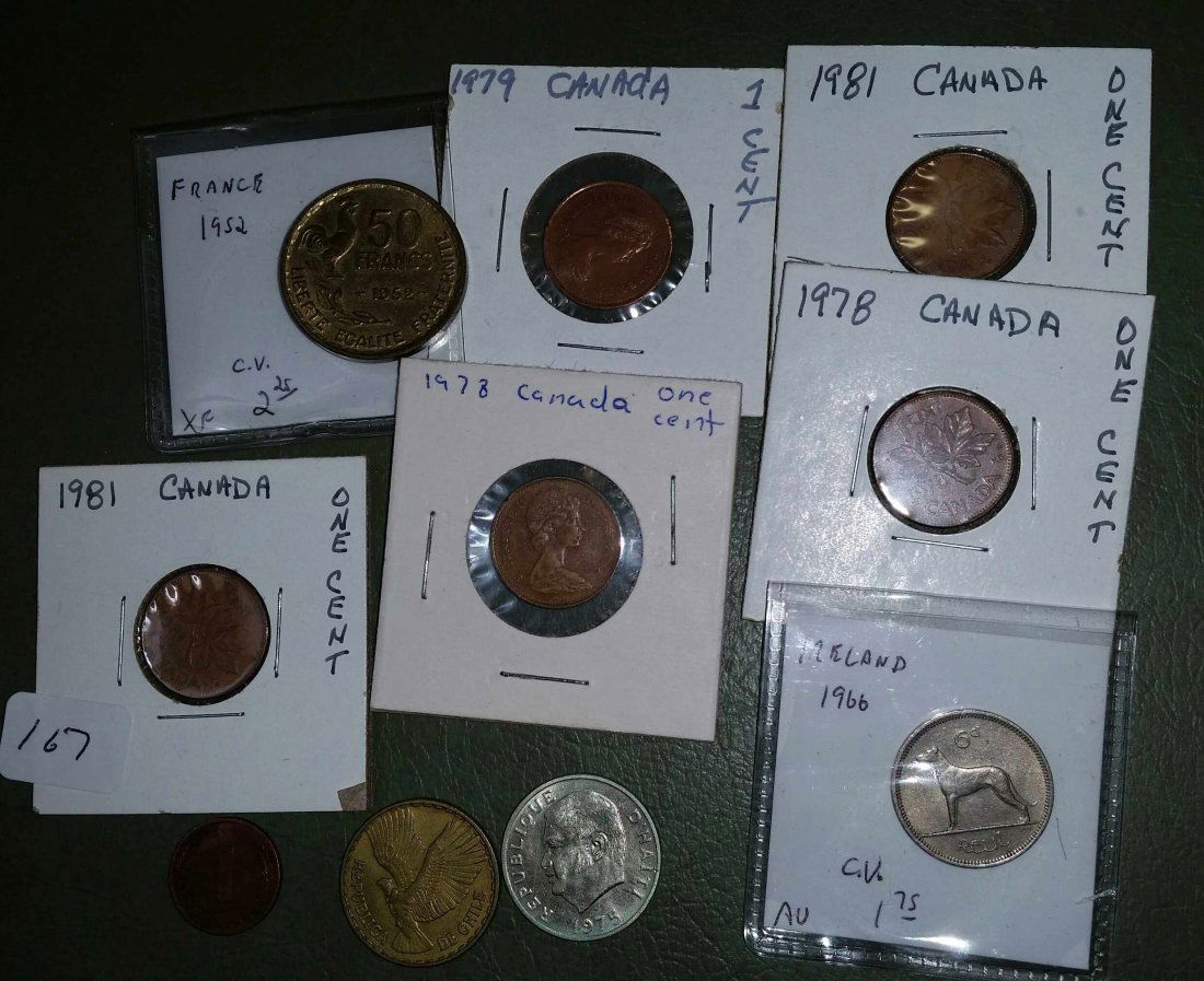 LOT OF 10 ASSORTED WORLS COINS (1 of 1)
