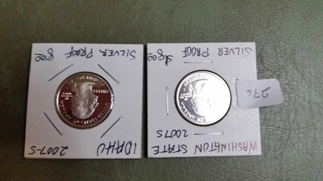 SILVER PROOF QUARTERS IDAHO AND WASHINGTON STATE (1 of 1)