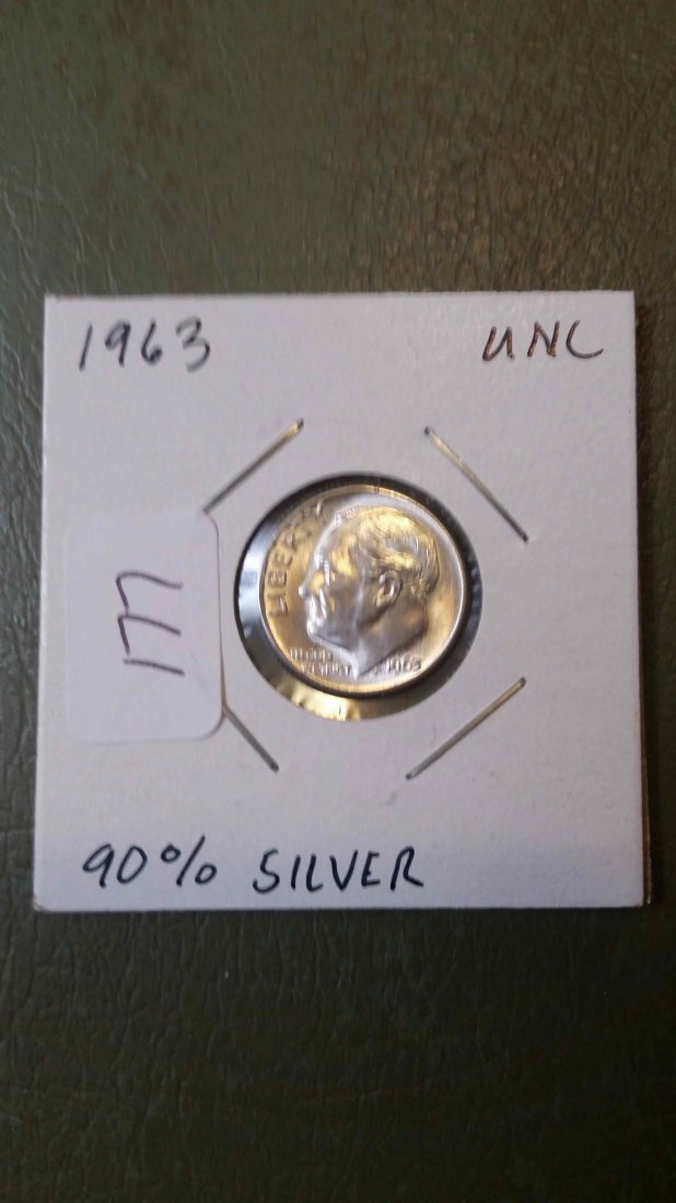 US DIME 90% SILVER UNCIRCULATED 1963 (1 of 1)