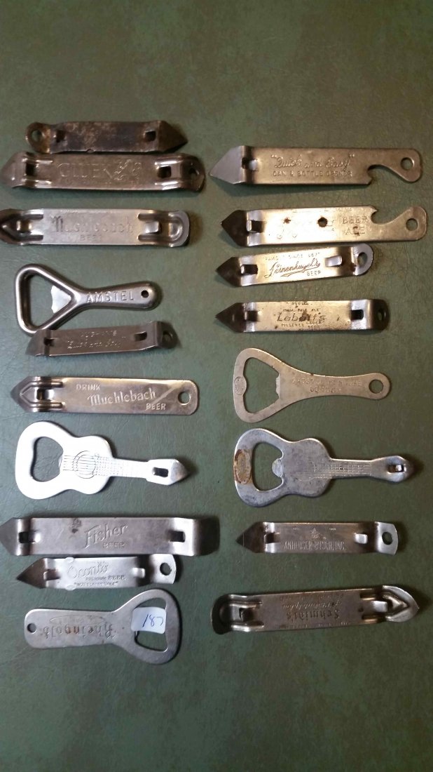 LOT OF 18 VINY=TAGE BEER BOTTLE OPENERS: NICE ASSORTMENT