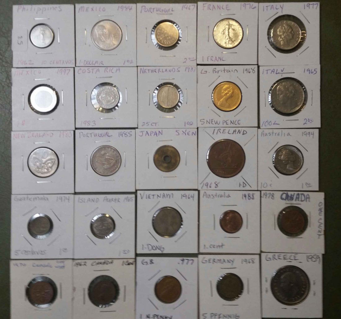 LOT OF 25 WORLD COINS (1 of 1)
