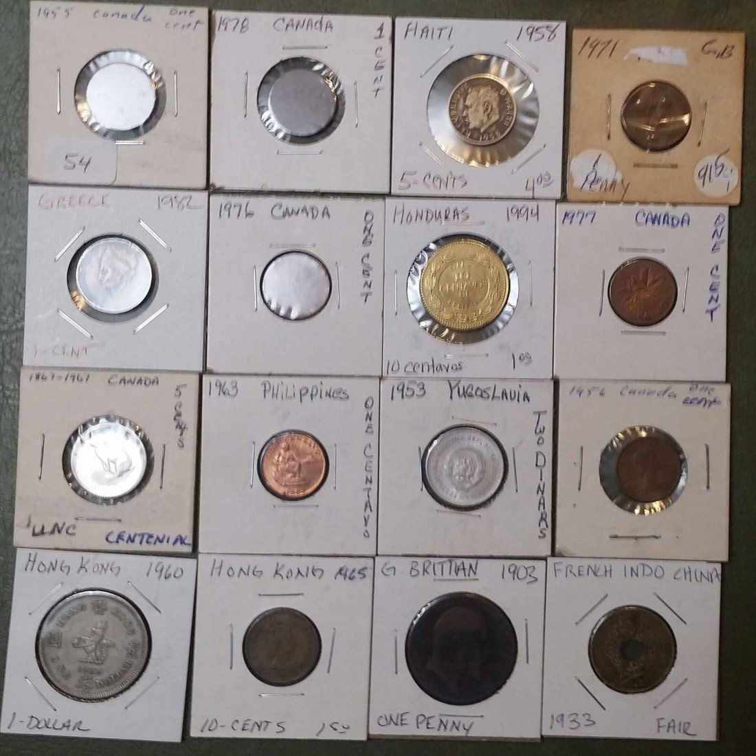 LOT OF 16 ASSORTED WORLD COINS (1 of 1)