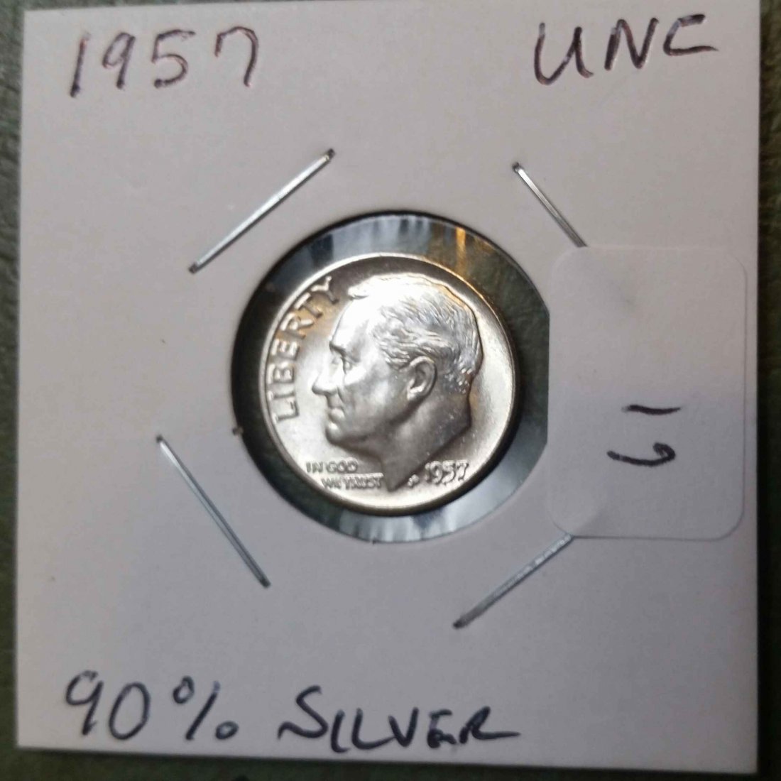 US COINS UNCIRCULATED ROOSEVELT DIME 90% SILVER 1957 (1 of 1)