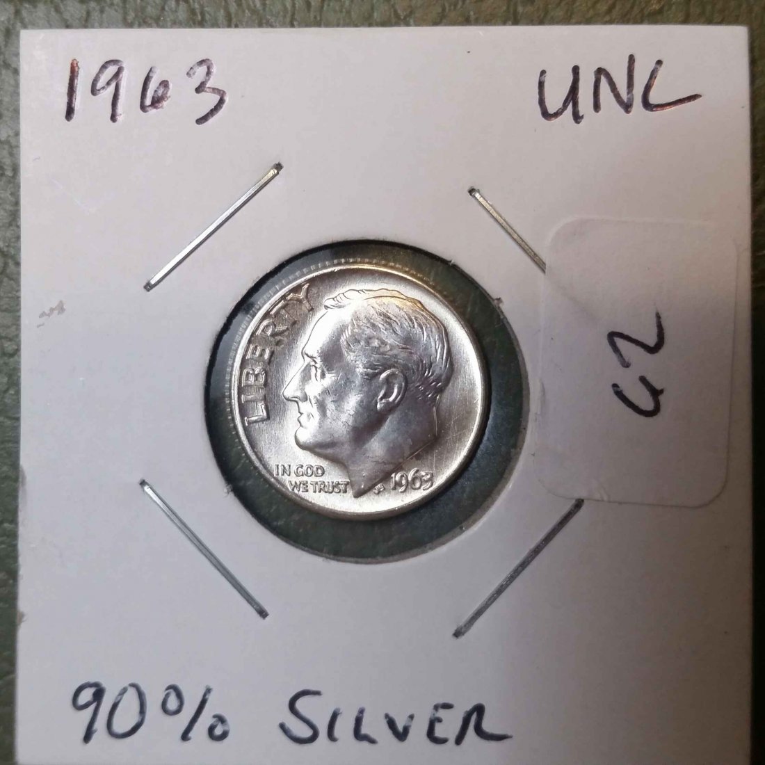 US COINS UNCIRCULATED ROOSEVELT DIME 90% SILVER 1963 (1 of 1)
