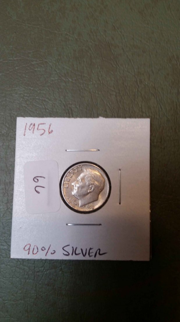 US COINS CIRCULATED ROOSEVELT DIME 90% SILVER 1956 (1 of 1)