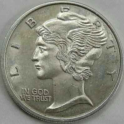 ONE OUNCE .999 FINE SILVER MERCURY DIME DESIGN (1 of 1)