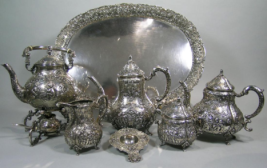 German .800 Silver Tea Set, late 19th/early 20th C., (1 of 1)