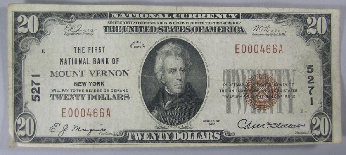 Twenty Dollar U.S. Note from The First National Bank of (1 of 2)