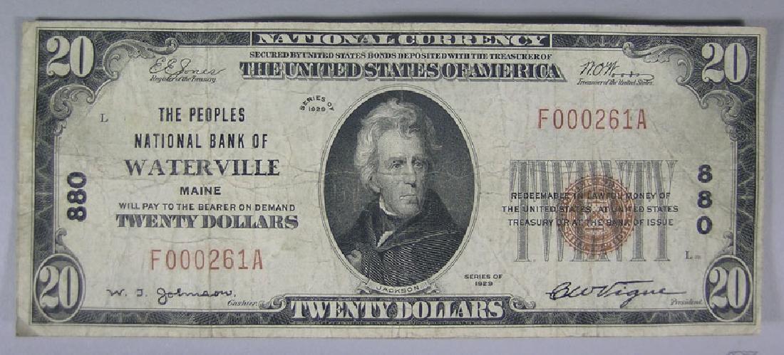 Twenty Dollar U.S. Note from The Peoples National Bank (1 of 2)