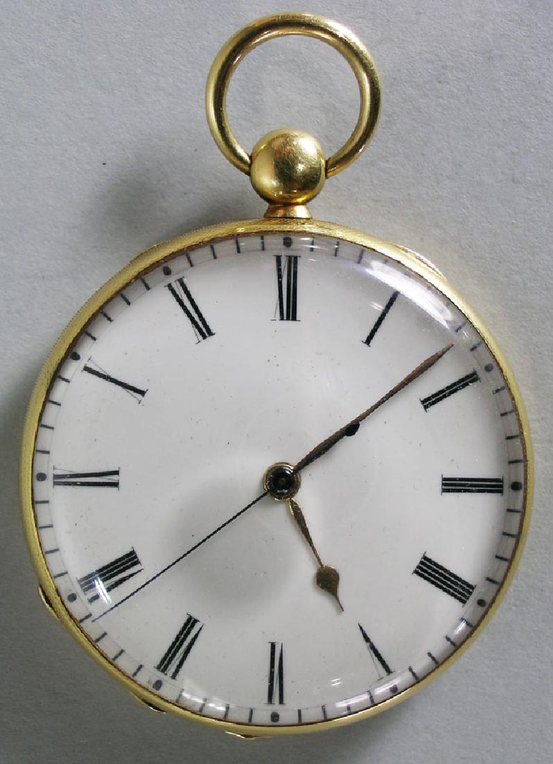 Gold Open Face Pocket Watch, key wind, inside of case (1 of 1)