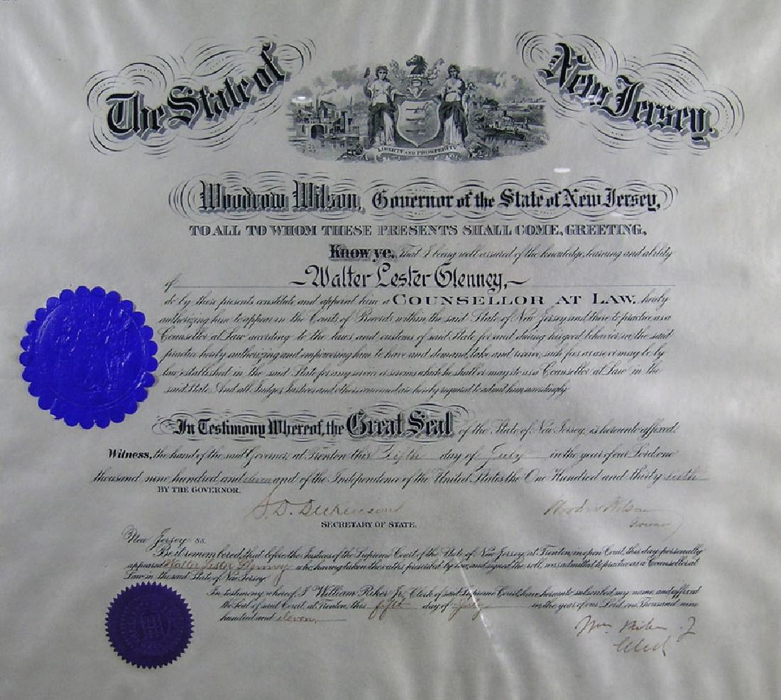 Woodrow Wilson Partly Printed Signed Document, signed (1 of 2)