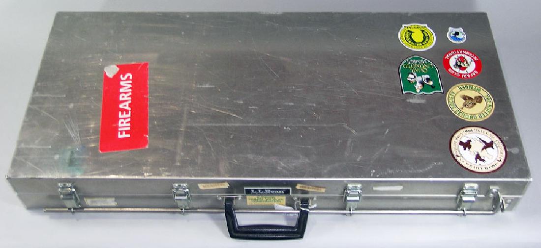 L.L. Bean Aluminum Travel Gun Case: L.L. Bean Aluminum Travel Gun Case with locking bar at opening, heavy foam lining, 16" x 36" x 4 1/2" deep.