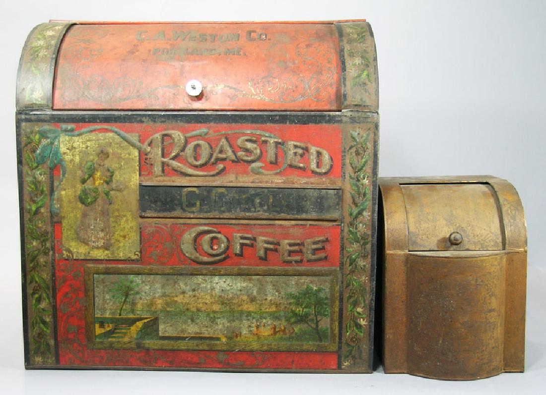 Two Antique Tin Store Display Containers (1 of 2)