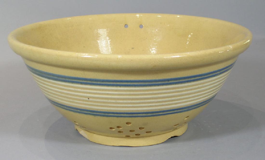 Rare Yellow Ware Colander (1 of 2)