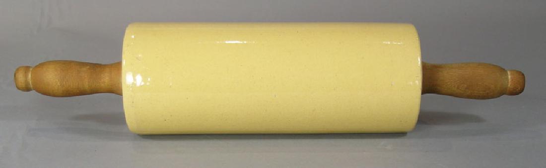 Rare Yellow Ware Rolling Pin (1 of 1)