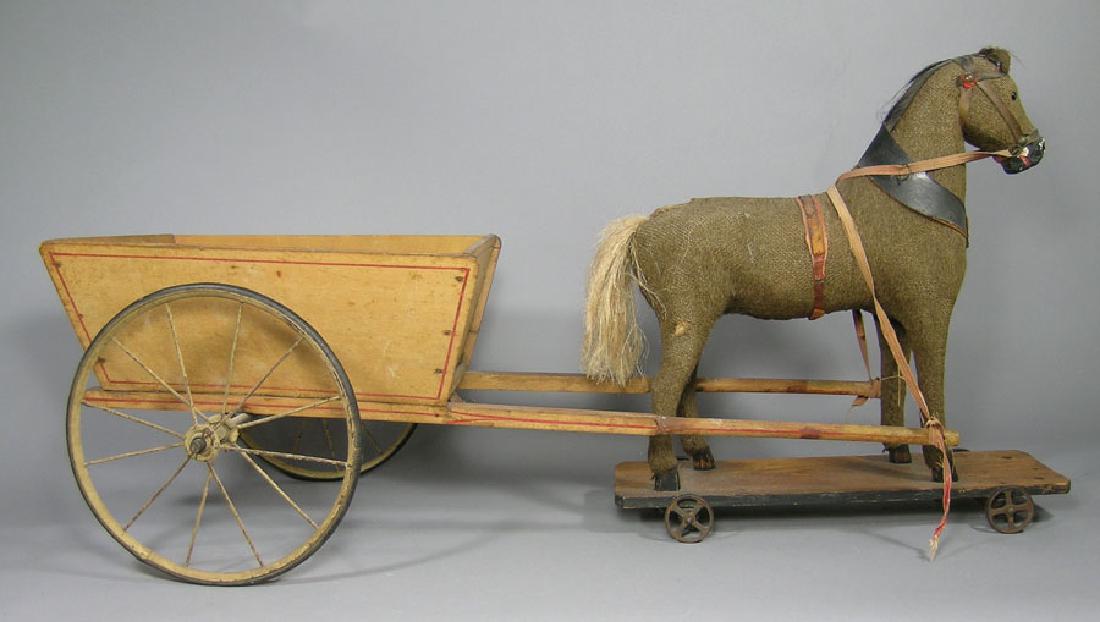 Vintage Horse and Cart Pull Toy (1 of 1)