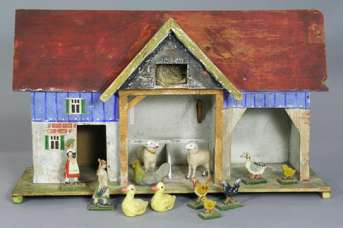 Vintage Folk Art Toy European Barn (1 of 1)
