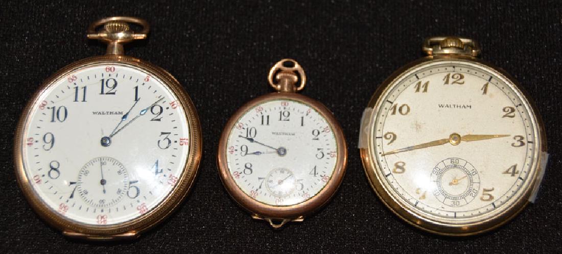 Three Antique Waltham Open Face Pocket Watches (1 of 2)