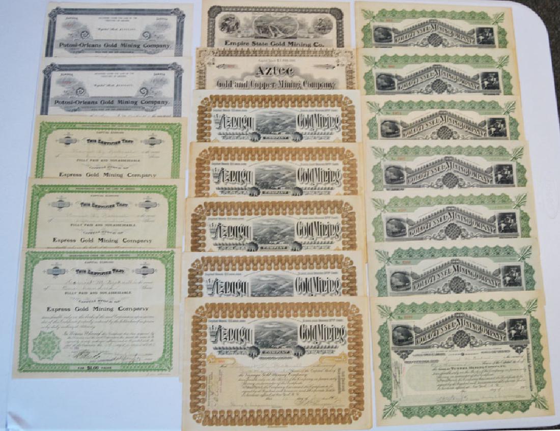 Collection of Nineteen Gold Mining Company Stock (1 of 1)