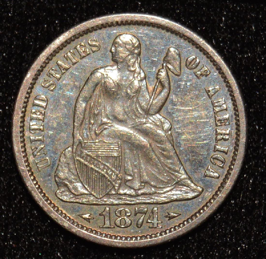 1874 Liberty Seated Dime (1 of 2)