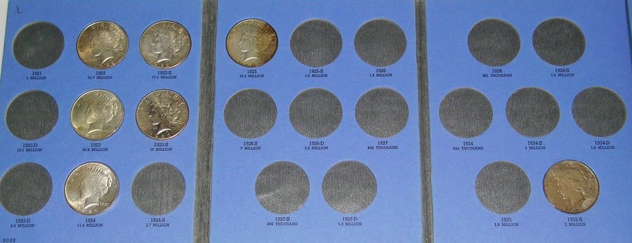 Six Peace Silver Dollars (1 of 1)