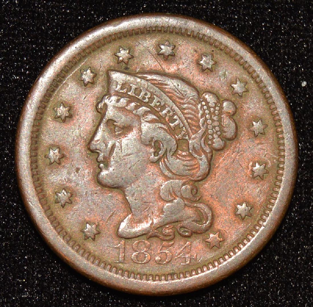 1854 Matron Head Large Cent (1 of 2)