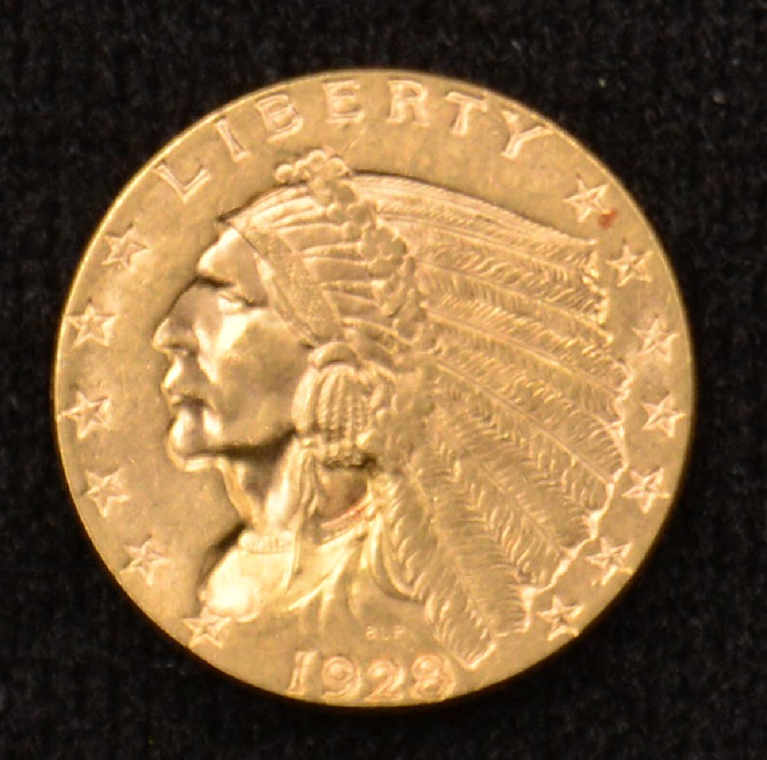 1928 Indian Head Quarter Eagle Gold Coin (1 of 2)