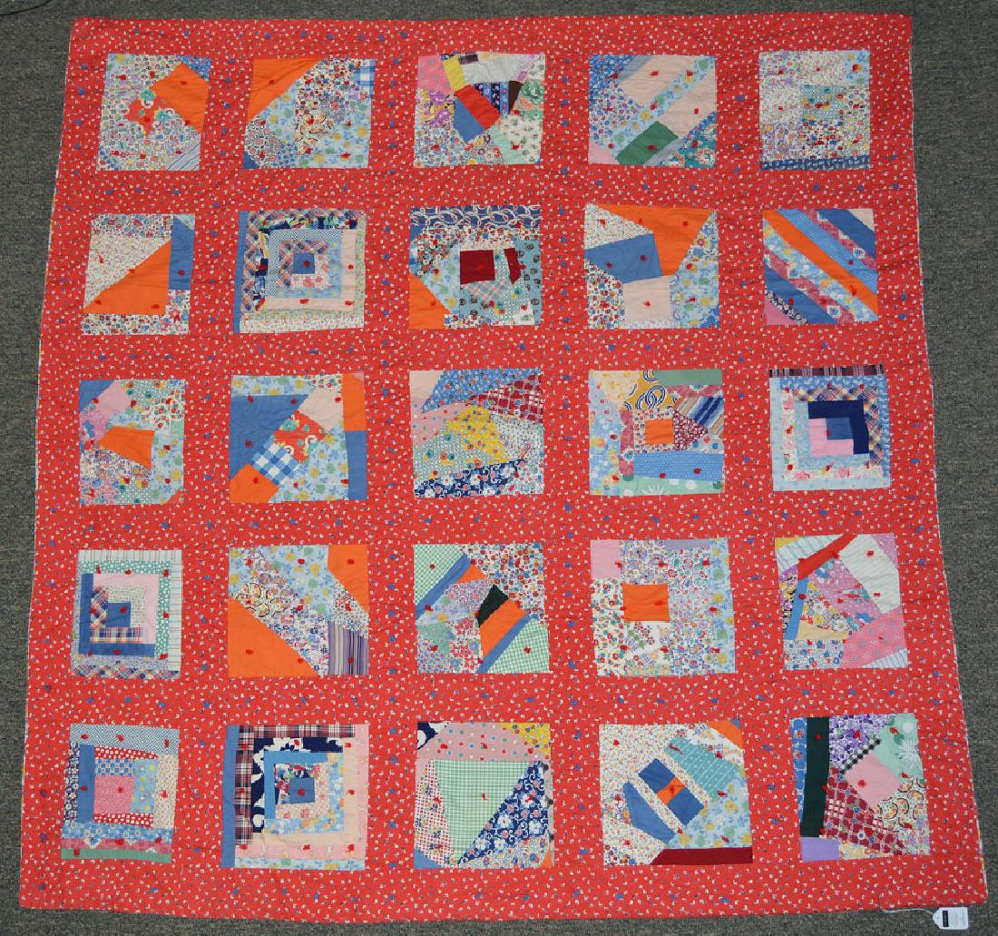 Antique Crazy Block Quilts: 75" x 76"