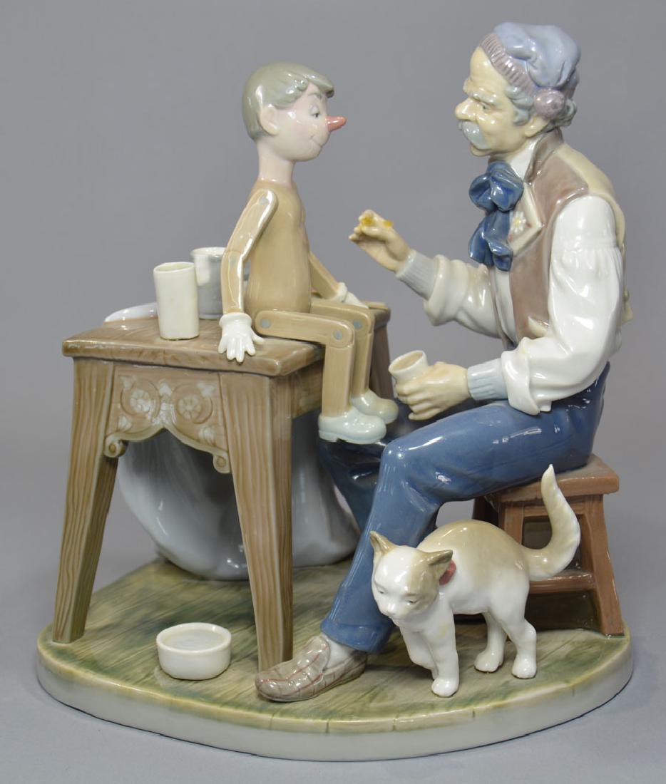 Lladro Pinocchio and Gepetto Figurine #5396: 9 1/2" high, 8 1/2" base